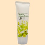 マニス　ホワイト ハンドクリーム UV　カミツレの香り【SPF31・PA+++】（斜め）